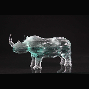 neushoorn dierfiguur glaskunst 
